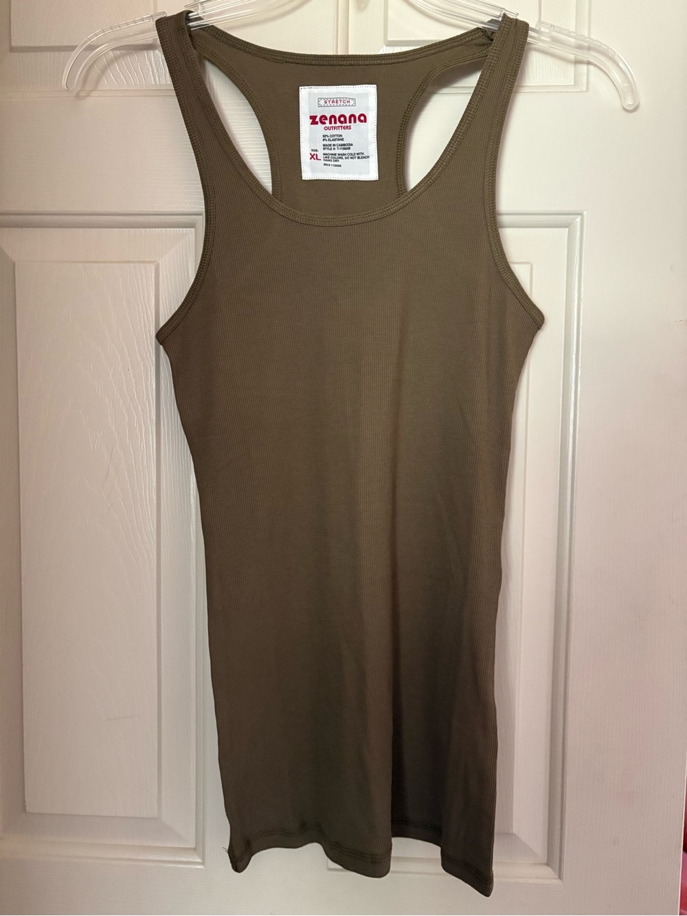 NWOT Zenana Size XL Olive Green Racerback Tank